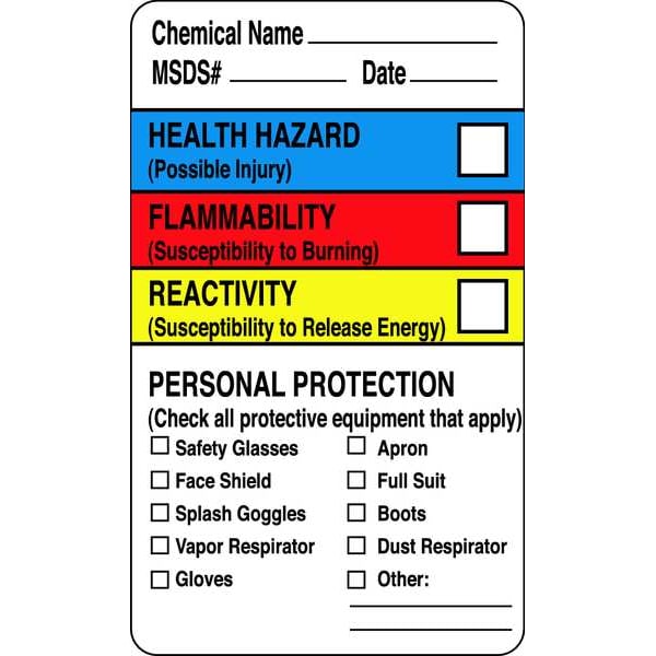 Zoro Select Label, HMIG Reactivity, Litho, 1 1/2 in W, 2 1/2 in H - 8EE37