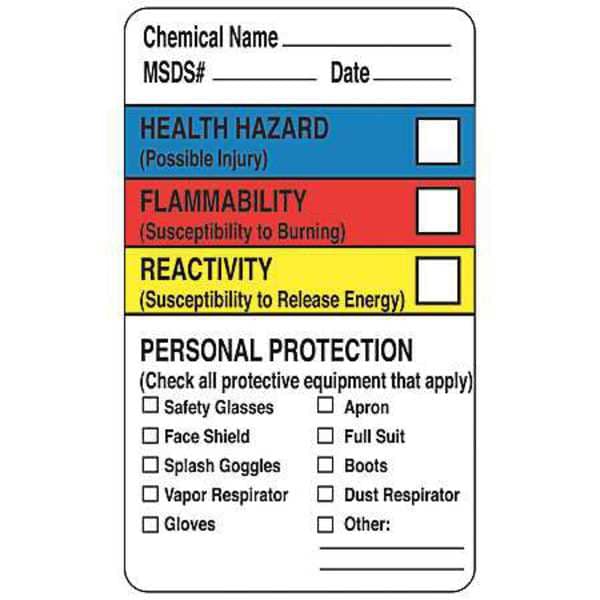 Zoro Select Label, HMIG Reactivity, Litho, 1 1/2 in W, 2 1/2 in H - 8EE37