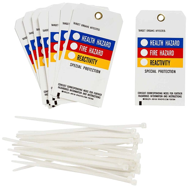 Brady Tag, Chemical Hazard, Polyester, 3 in W, 5 3/4 in H - 99108