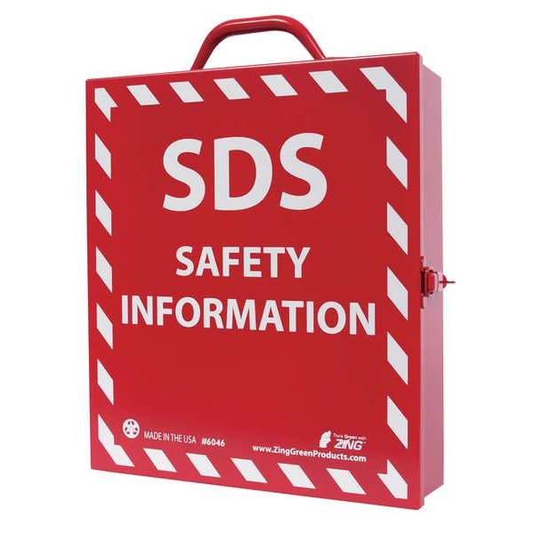 Zing Procedure Cabinet, SDS Safety Information, Recycled Stainless Steel, 14 in W, 12 in H - 6046