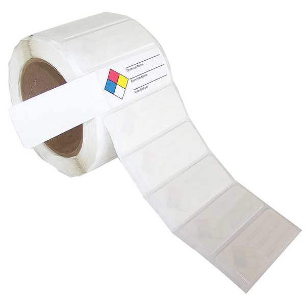 Badger Tag & Label Label, Chemical Name___Common Name___Manufacturer___, Paper, 2 7/8 in W, 1 1/8 in H - 11726