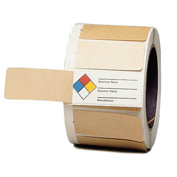 Badger Tag & Label Label, Chemical Name___Common Name___Manufacturer___, Paper, 2 7/8 in W, 1 1/8 in H - 11726