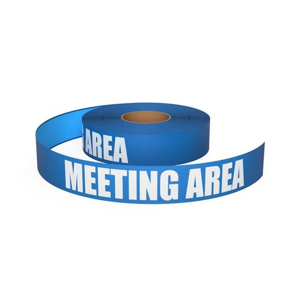 Ergomat Durastripe In-Line Printing 4in x 50ft Blue - MEETING AREA - DSIL450-B-MEETINGAREA