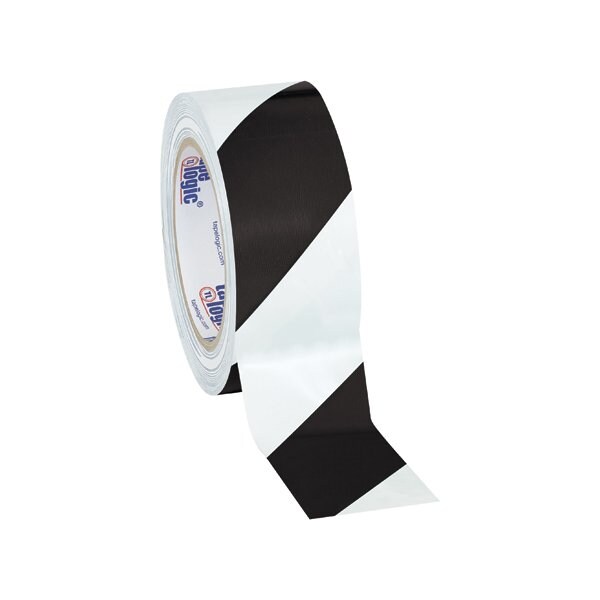 Tape Logic 2'' x 36 yds. Black/White Tape Logic Striped Vinyl Safety Tape, 24PK - BUY00019989