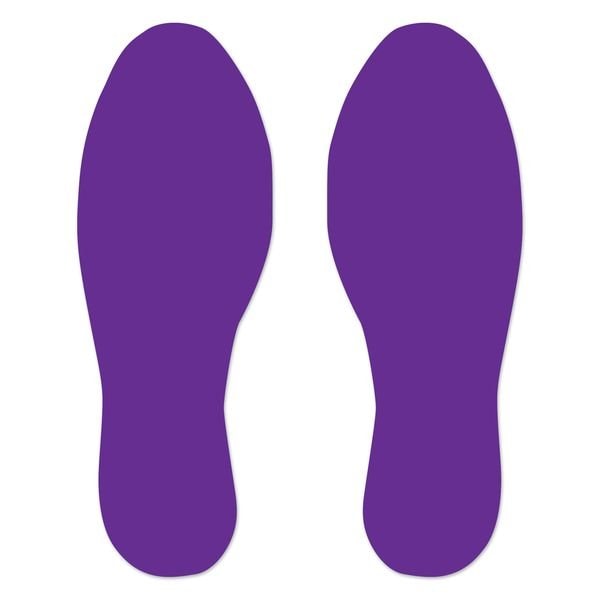 Ergomat 9.5inx3.5in DuraStripe Xtreme Foot Prints Purple, 30PK - DSX-STEP-9.5-P-KIT