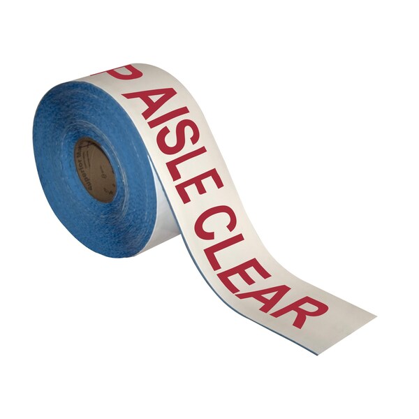 Superior Mark Floor Marking Message Tape, 4in x 100Ft , KEEP AISLE CLEAR - IN-40-748I