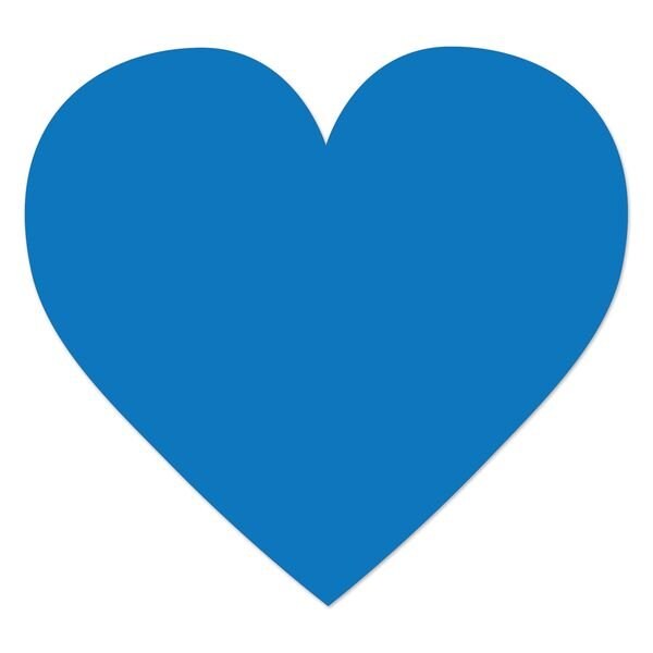 Ergomat DuraStripe Xtreme 4.5in x 4.5in Heart Light Blue, 30PK - DSX-HEART-LB-KIT