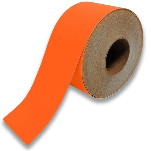 Pristine Products Orange, Industrial Floor Tape, 4'' x 100 ft - Q4O