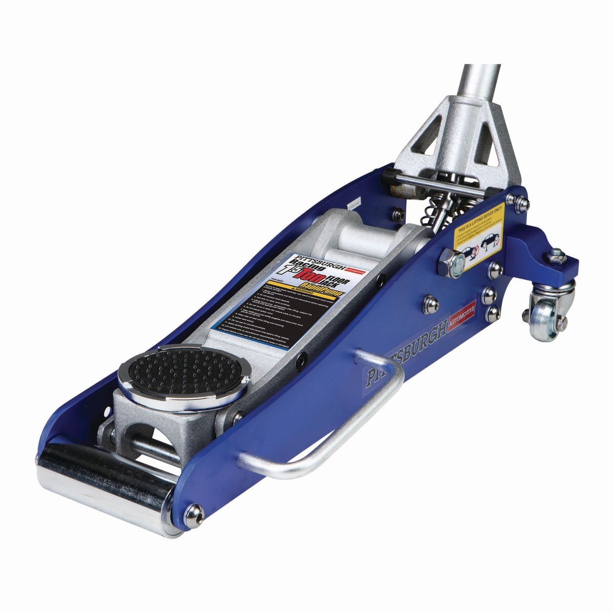 Gato de piso de carreras de aluminio de perfil bajo de 1.5 toneladas Pittsburgh Automotive con BOMBA RÁPIDA - 64545