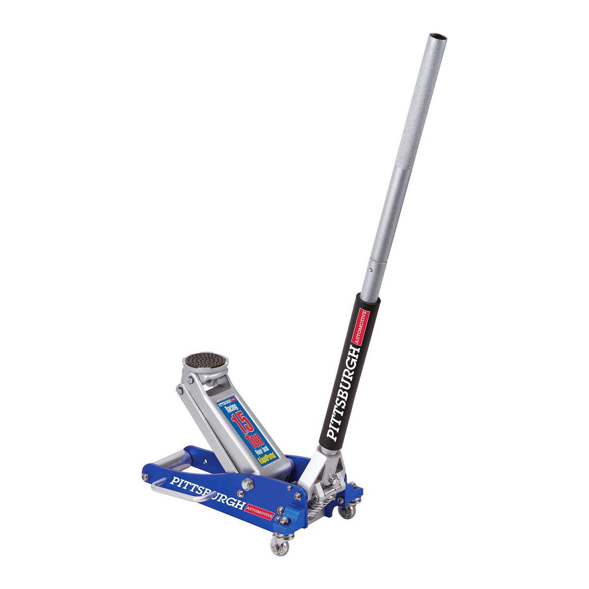 Gato de piso de carreras de aluminio de perfil bajo de 1.5 toneladas Pittsburgh Automotive con BOMBA RÁPIDA - 64545