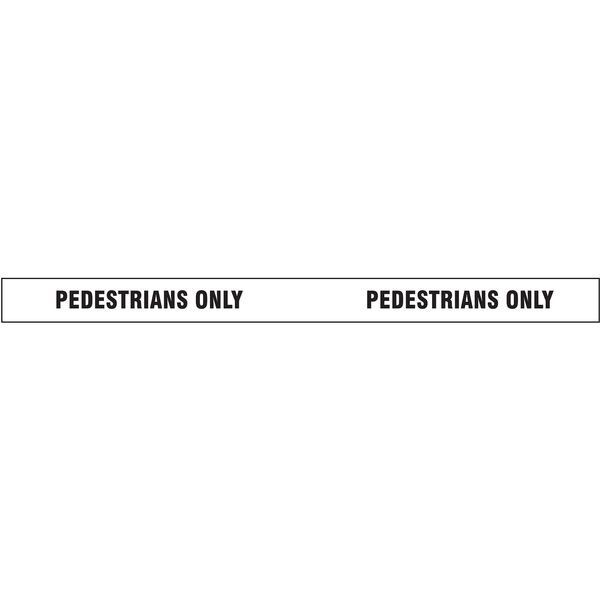 Zoro Select Floor Marking Tape, vinyl, Pedestrians Only, Black, White, 2 in W., 7 mil Thickness - 8AP09