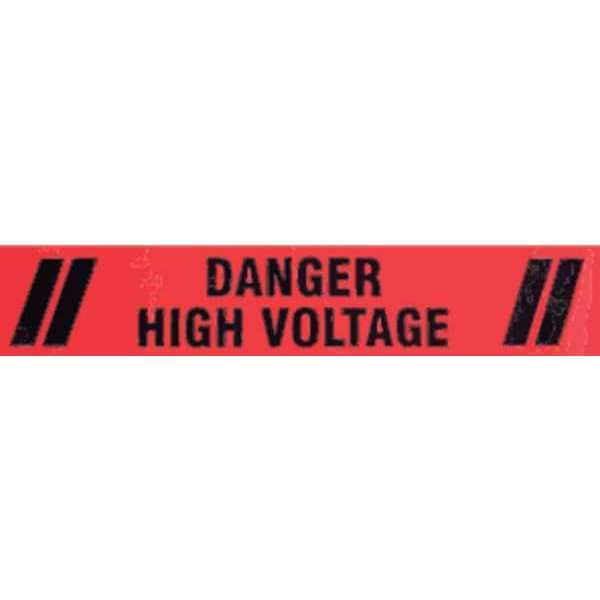 Zoro Select Floor Marking Tape, Polyester, Danger High Voltage, Black, Red, 3 in W., 7 mil Thickness - 8N027