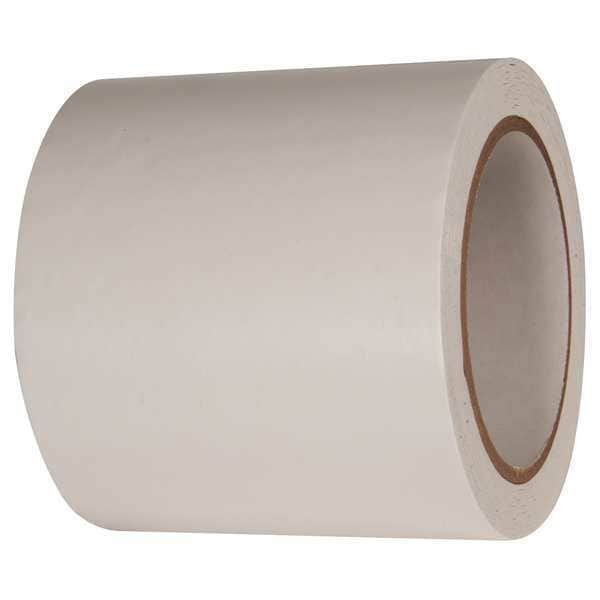 Zoro Select Floor Marking Tape, vinyl, No Legend, White, 4 in W., 2.2 mil Thickness, 2 PK - 24WH29
