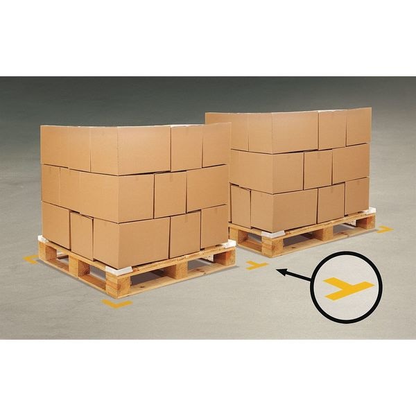 Mighty Line Floor Marking Tape, vinyl, Solid, Yellow, 2 in W., 55 mil Thickness, 100 PK - YELLOWT