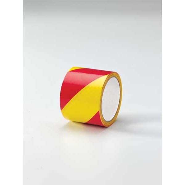 Zoro Select Floor Marking Tape, vinyl, No Legend, Magenta, Yellow, 3 in W., 5 mil Thickness - 3YRY2