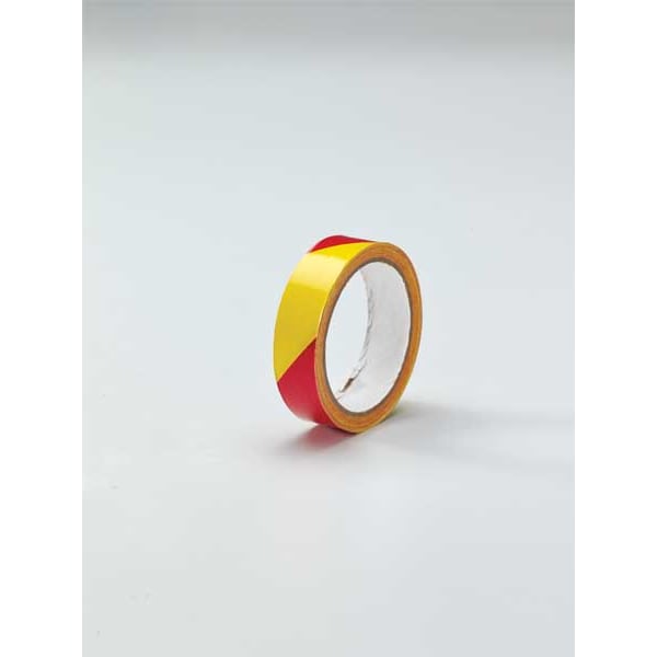 Zoro Select Floor Marking Tape, vinyl, Striped, Magenta, Yellow, 1 in W., 5 mil Thickness - 9WRC5
