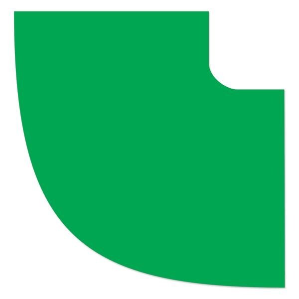 Ergomat DuraStripe Supreme 4in 90 degrees Round Angle Corners Green, 40PK - DSV-CR4-G-90ANGLE-KIT