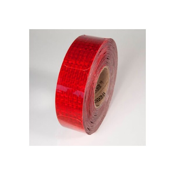 Top Tape And Label Reflective Marking Tape, Red, 2"W x 3-1/2"W, 50/Roll, RR250RD - RR250RD