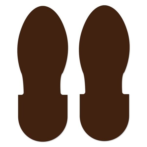 Ergomat 12inx5in DuraStripe Xtreme Big Boot Steps Brown, 18PK - DSX-BIGBOOT12-BR-KIT