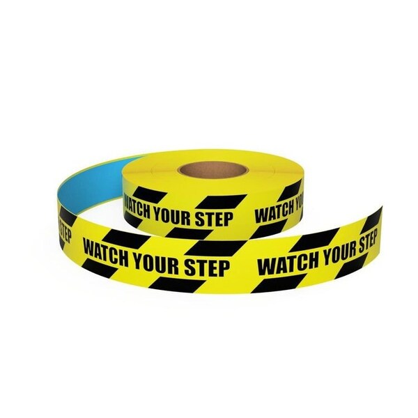 Ergomat Durastripe In-Line Printing 3in x 50ft Hazard Black & Yellow Background with Black Text - CAUTION - DSIL350-HAZARD-BK/Y-CAUTION-TYPEB