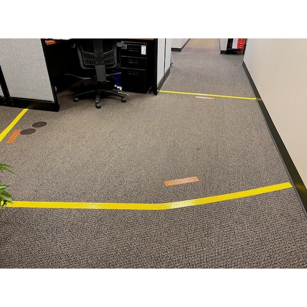 Smart Stripe Carpet Tape, Vinyl film, 4 in W., 75 ft L., 4 mil Thickness - SCT403