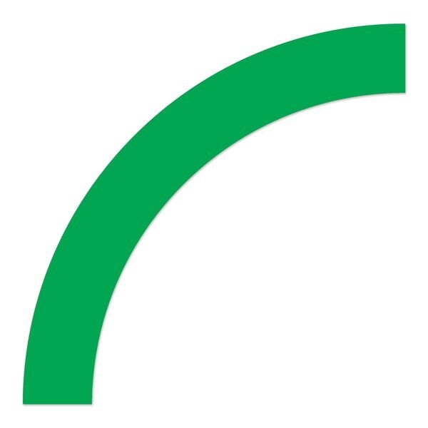Ergomat DuraStripe Xtreme 12inx12inx4in Curve Green, 20PK - DSX-CURVE-G-KIT