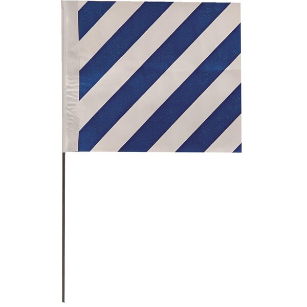 Blackburn Flag Blackburn 4"x5" Pattern Stake Flags with18" Wire Staff - 458W WHITE /BLUE CHECKERED
