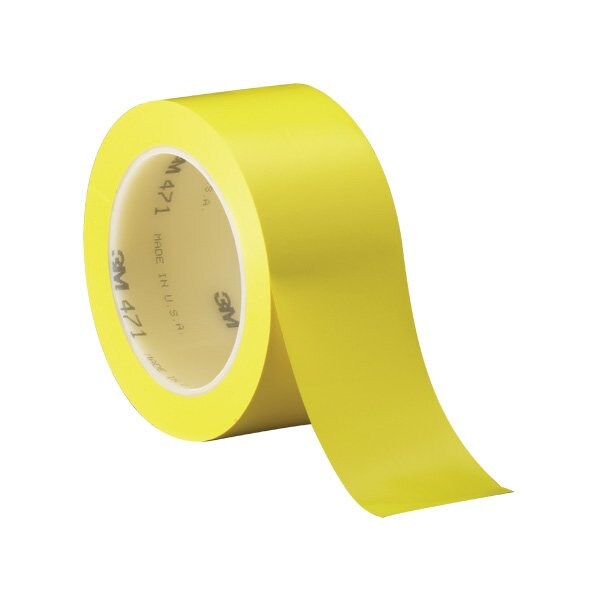 3M 2'' x 36 yds. Yellow 3M 471 Vinyl Tape, 24PK - BUY00023364