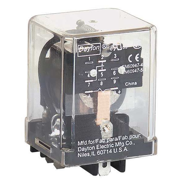 Relevador de propósito general Dayton, 12V DC Coil Volts, cuadrado, 5 pines, SPDT - 5YR07