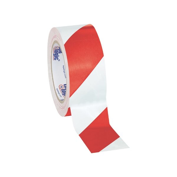 Tape Logic 2'' x 36 yds. Red/White Tape Logic Striped Vinyl Safety Tape, 24PK - BUY00019986