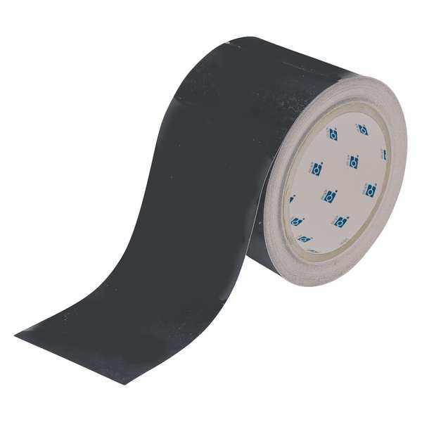 Brady Floor Marking Tape, Polyester, No Legend, Black, 2 in W., 8 mil Thickness - 104310