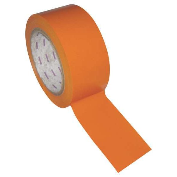 Zoro Select Floor Marking Tape, vinyl, No Legend, Orange, 2 in W., 0.236 in Thickness - 21U170