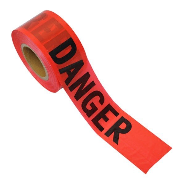 The Brush Man Danger Tape, 3X 1,000 ft, 10PK - TAPE DANGER1000