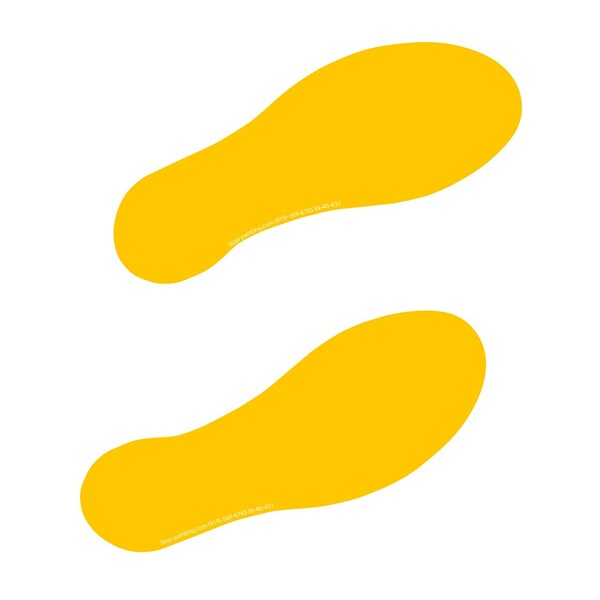 Superior Mark Floor Marking Footprints, 3.5in x 10in, Yellow - IN-40-400