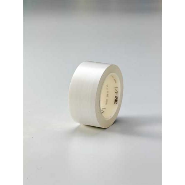 3M Floor Marking Tape, vinyl, No Legend, White, 2 in W., 5.2 mil Thickness - 471