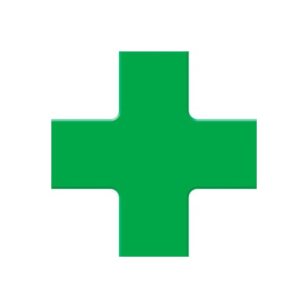 Accuform Accuform Tough-Mark Floor Marking Shape, 6inx6in Quad Corner, Green - PTP212GN