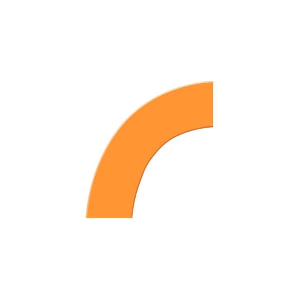 Accuform Accuform Tough-Mark Floor Marking Shape, 6inx6in 45 Corner, Orange - PTP211OR