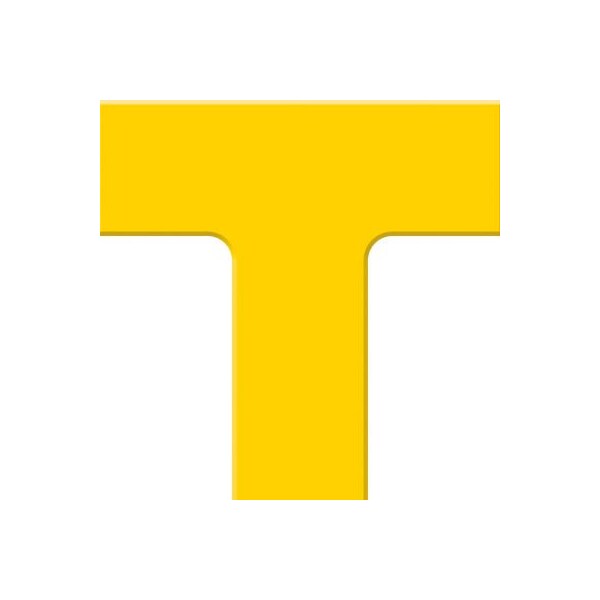 Accuform Accuform Tough-Mark Heavy-Duty Floor Marking Shape, 6inx6in T-Corner, Yellow - PTP207YL