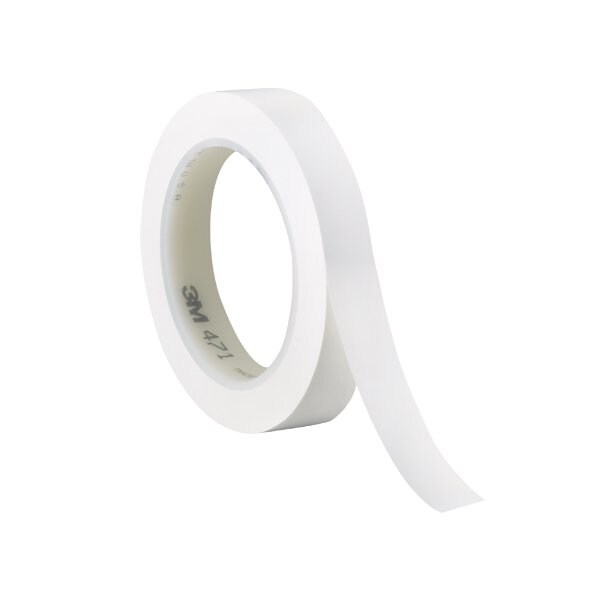 3M 3/4'' x 36 yds. White 3M 471 Vinyl Tape, 48PK - BUY00023378