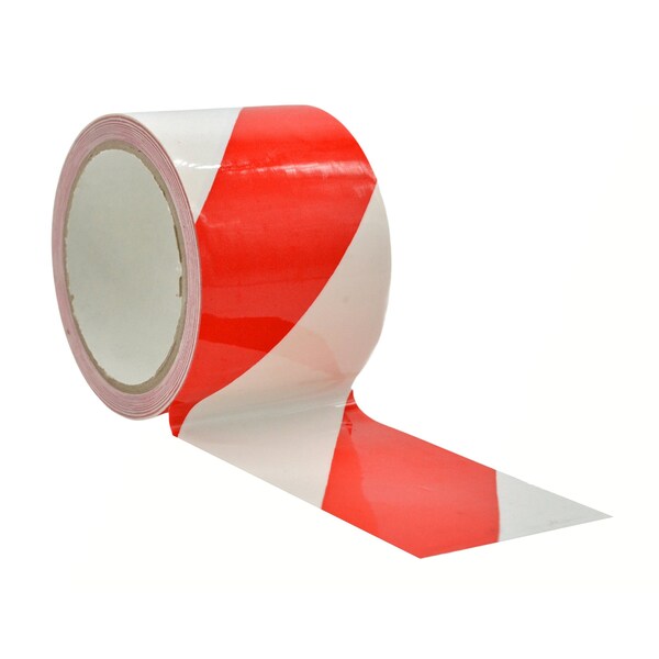 Wod Tape PVC, Red/White, 3 inch (72mm) W., 6 mil Thickness, 16 PK - WOD VSWT366-03000-16-36-RW