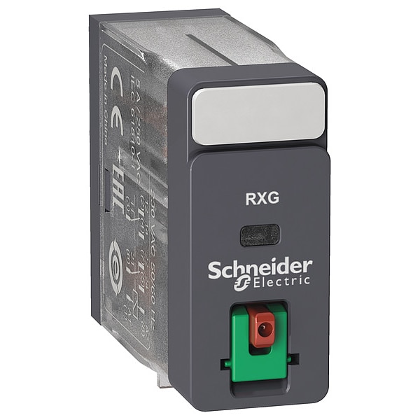 Relevador Schneider Electric, 48V AC de voltaje en la bobina, cuadrado, 8 pines, DPDT - RXG21E7
