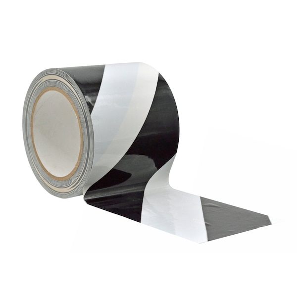 Wod Tape Laminated PVC, Black/White, 4 inch (96mm) W., 9 mil Thickness, 12 PK - WOD VSWT189L-PC-04000-12-18-BW