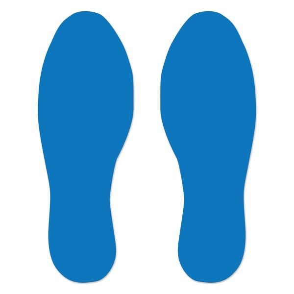 Ergomat 9.5inx3.5in DuraStripe Xtreme Foot Prints Light Blue, 30PK - DSX-STEP-9.5-LB-KIT