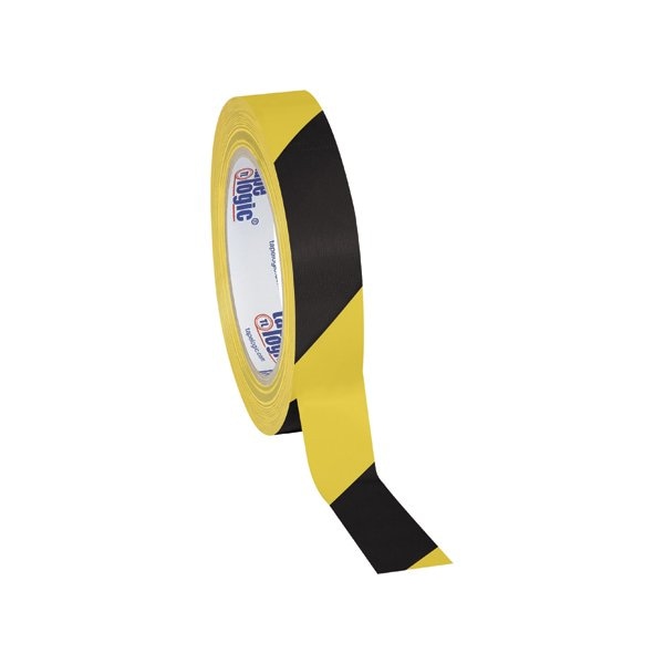 Tape Logic 1'' x 36 yds. Black/Yellow Tape Logic Striped Vinyl Safety Tape, 48PK - BUY00016193