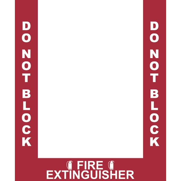 Superior Mark Floor Marking Border Tape, Fire Extinguisher Border, 4in, Vinyl - IN-40-909-V