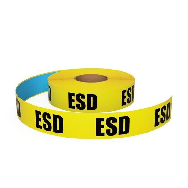 Ergomat 4inDurastripe In-Line Printing Yellow ESD, Type B: Yellow: ESD - DSIL450Y-ESD-TYPEB