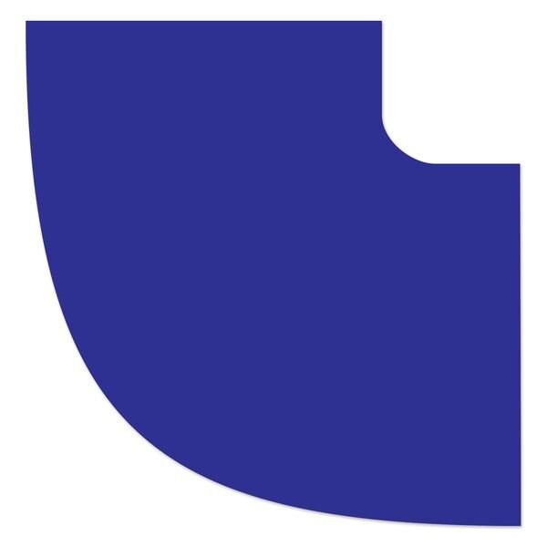 Ergomat DuraStripe Xtreme 4in 90 degrees Round Angle Corners Dark Blue, 40PK - DSX-CR4-90ANGLE-DB-KIT