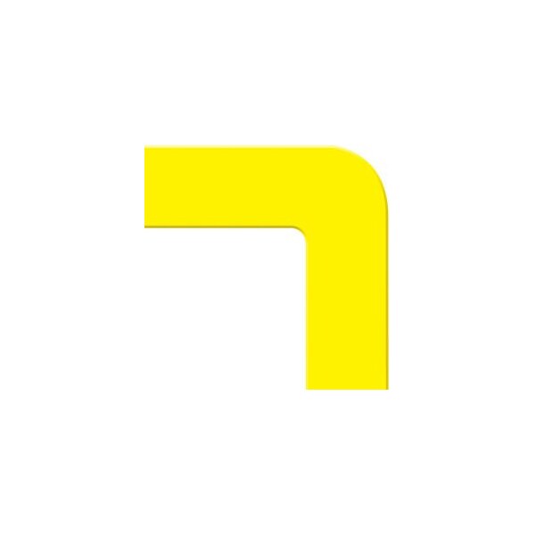 Accuform Accuform Tough-Mark Floor Marking Shape, 6inx6in Rounded Corner, Yellow - PTP206YL