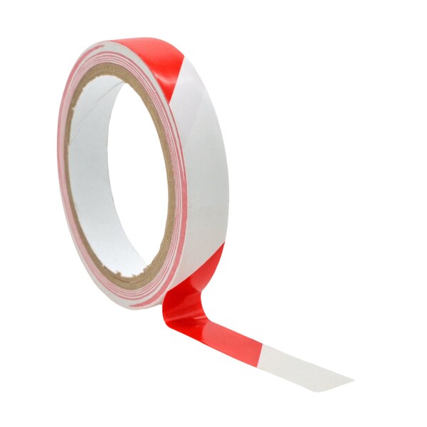 Wod Tape Laminated PVC, Red/White, 1 inch (24mm) W., 9 mil Thickness, 48 PK - WOD VSWT189L-PC-01000-48-18-RW