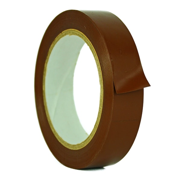Wod Tape PVC, Dark Brown, 1 inch (24mm) W., 6 mil Thickness, 48 PK - WOD VTC606-01000-48-60-DBR